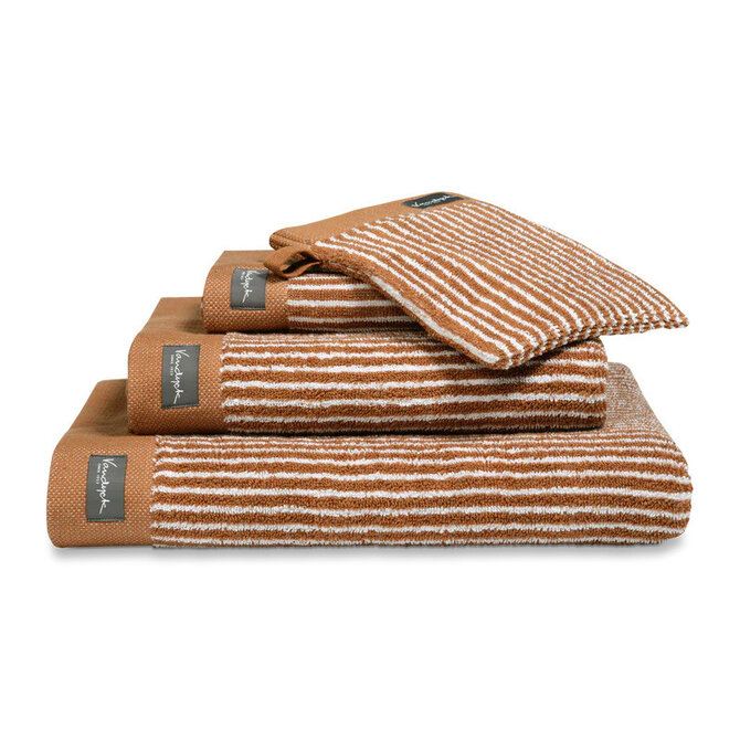 Vandyck Home Petit Ligne Cognac Washandje 16x22 Vandyck Home Petit Ligne Cognac Washandje 16x22