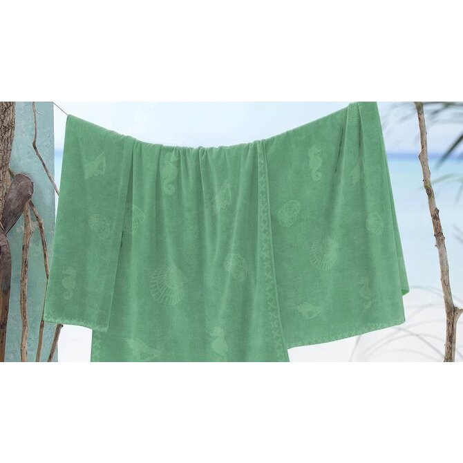 Seahorse Strandlaken Shells Jade Green 100x200 Seahorse Strandlaken Shells Jade Green 100x200