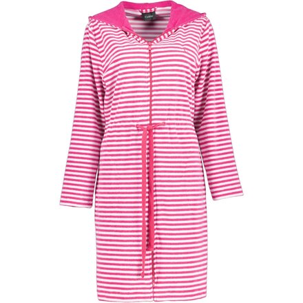 Cawo Dames Korte badjas met rits en capuchon, extralicht 834 27 Pink Maat XS