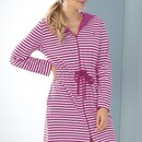 Cawö Cawo Dames Korte badjas met rits en capuchon, extralicht 834 27 Pink Maat XS