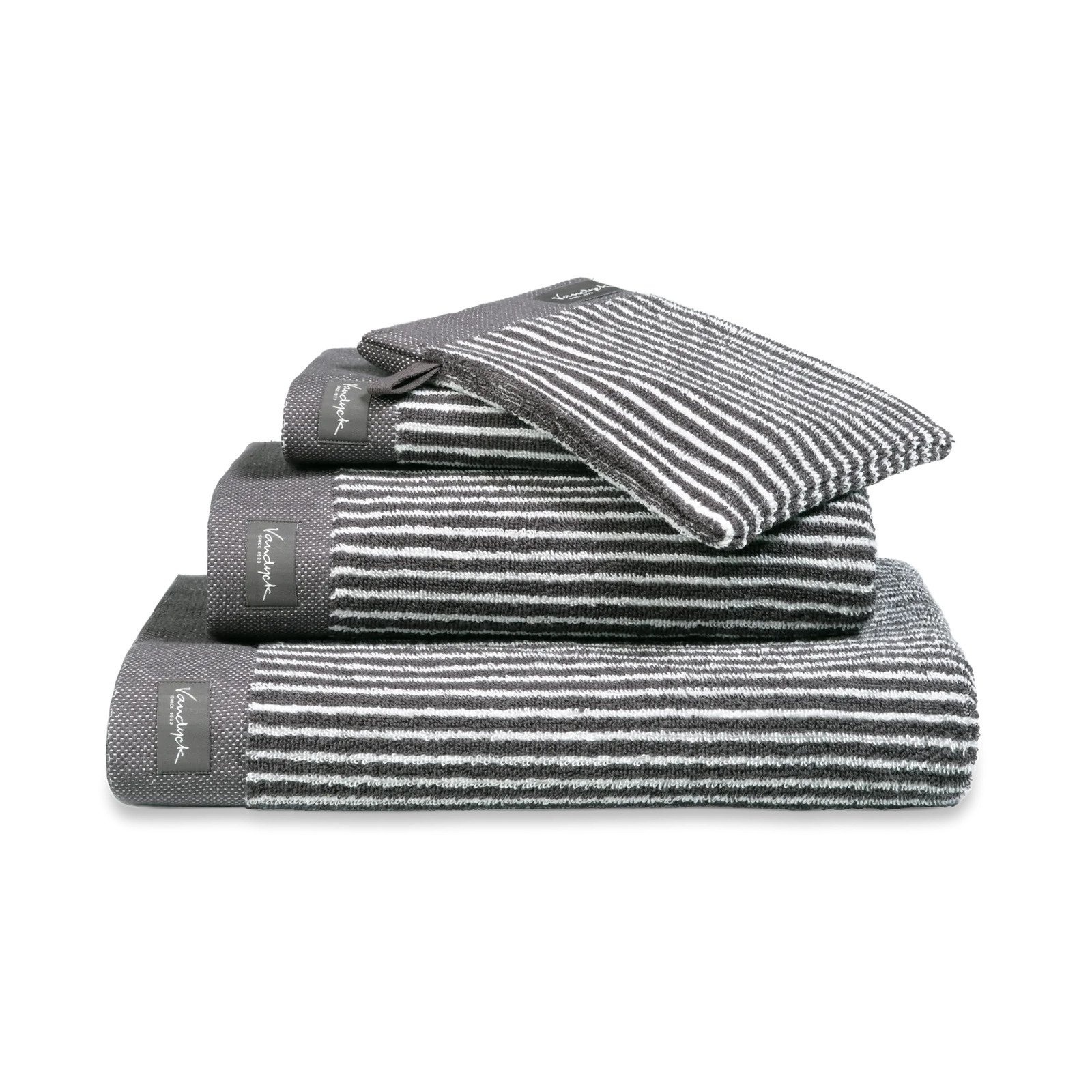Vandyck Vandyck Home Petit Ligne Off Black Handdoek 60x110