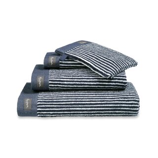 Vandyck Home Petit Ligne Blue Ink Handdoek 60x110