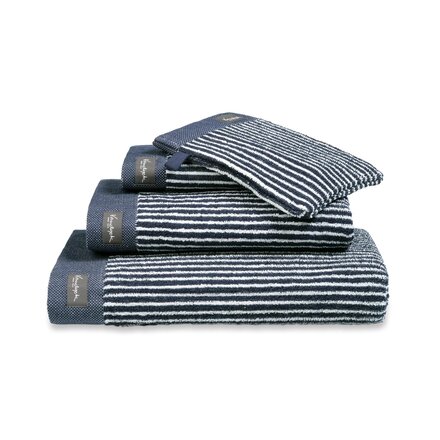 Vandyck Home Petit Ligne Blue Ink Handdoek 60x110