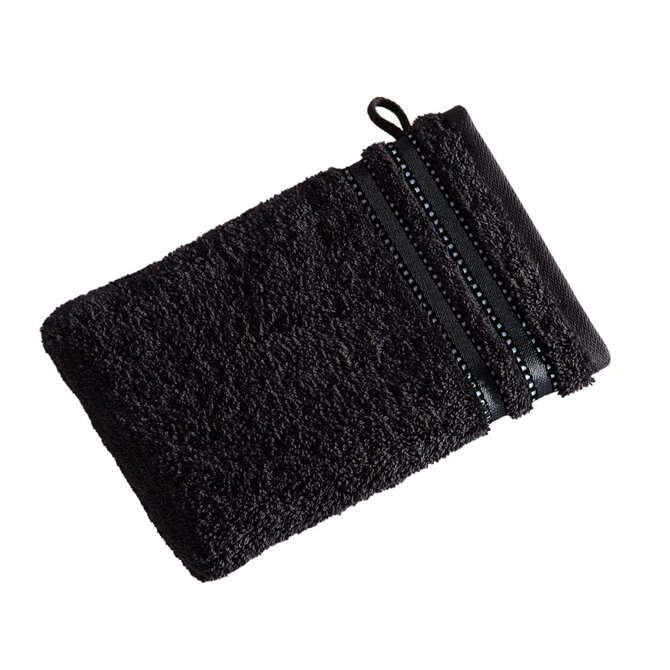 Vossen Washandje Cult de Luxe 7900 Zwart 22x16 Vossen Washandje Cult de Luxe 7900 Zwart 22x16