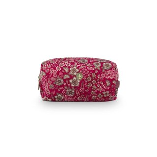 Pip Studio Coco Cosmetic Bag Medium Quilted Daisy Dreams Red 21.5x10x10.5cm