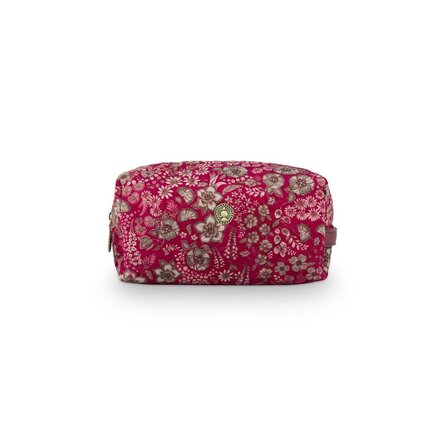 Pip Studio Coco Cosmetic Bag Medium Quilted Daisy Dreams Red 21.5x10x10.5cm