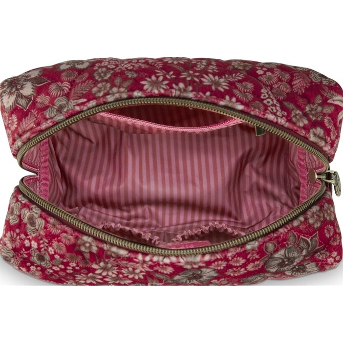 Pip Studio Coco Cosmetic Bag Medium Quilted Daisy Dreams Red 21.5x10x10.5cm