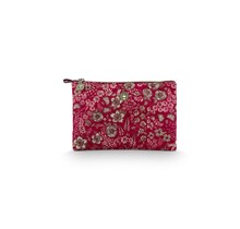 Pip Studio Charly Cosmetic Flat Pouch Medium Quilted Daisy Dreams Red 24x1x15.5cm