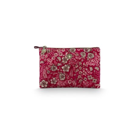 Pip Studio Charly Cosmetic Flat Pouch Medium Quilted Daisy Dreams Red 24x1x15.5cm