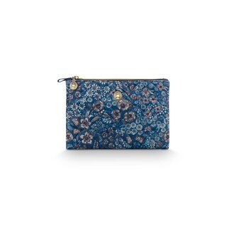 Pip Studio Charly Cosmetic Flat Pouch Medium Quilted Daisy Dreams Blue 24x1x15.5cm