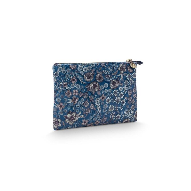 Pip Studio Charly Cosmetic Flat Pouch Medium Quilted Daisy Dreams Blue 24x1x15.5cm