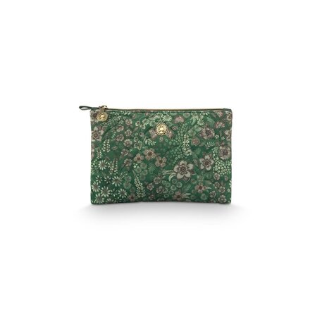 Pip Studio Charly Cosmetic Flat Pouch Medium Quilted Daisy Dreams Green 24x1x15.5cm