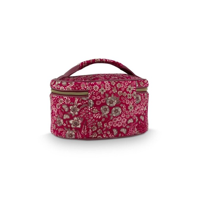Pip Studio Cleo Beauty Case Quilted Daisy Dreams Red 26x16x16cm