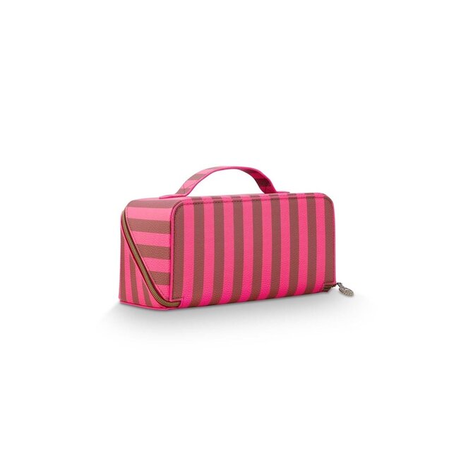 Pip Studio Cyrille Cosmetic Bag Medium Stripe Pink 23.5x11x5x22cm