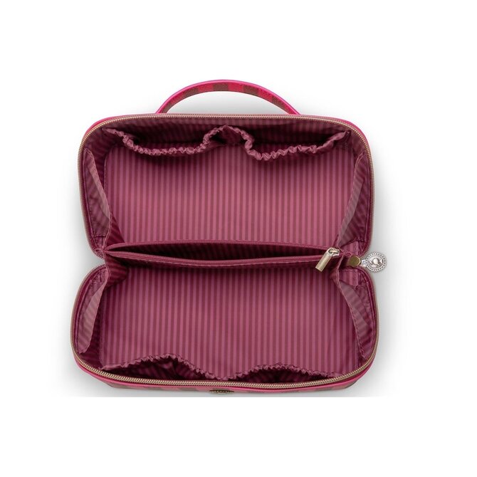 Pip Studio Cyrille Cosmetic Bag Medium Stripe Pink 23.5x11x5x22cm