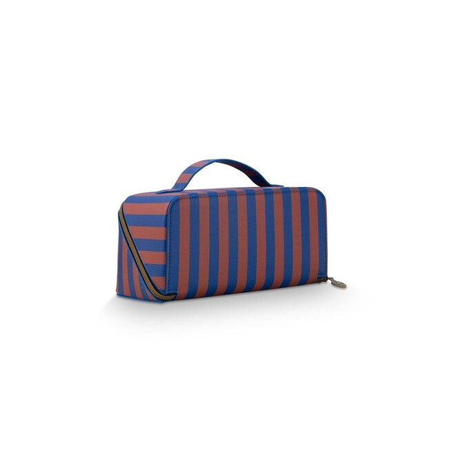 Pip Studio Cyrille Cosmetic Bag Medium Stripe Blue 23.5x11x5x22cm
