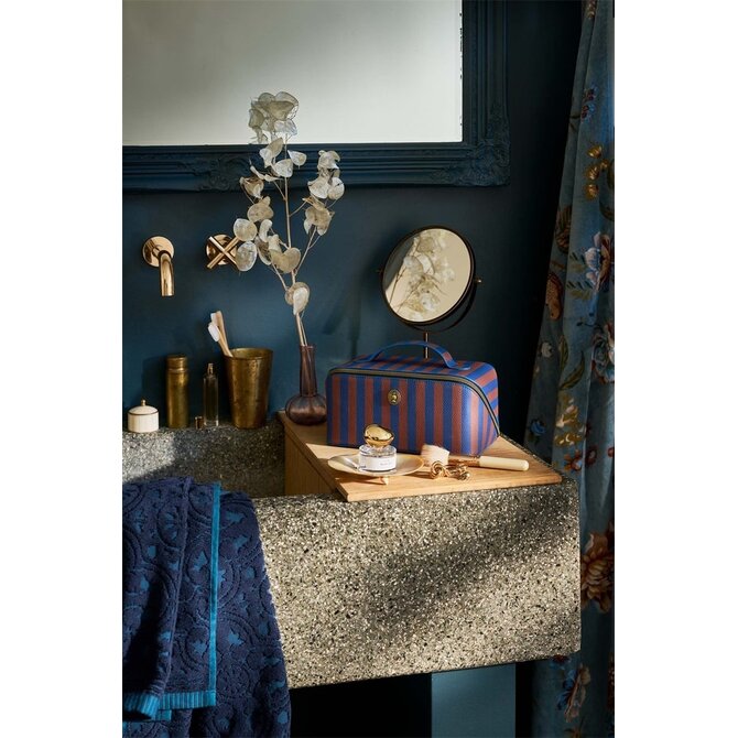 Pip Studio Cyrille Cosmetic Bag Medium Stripe Blue 23.5x11x5x22cm