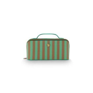 Pip Studio Cyrille Cosmetic Bag Medium Stripe Green 23.5x11x5x22cm