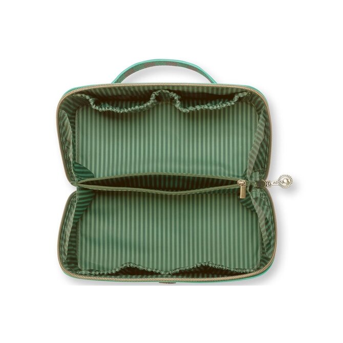 Pip Studio Cyrille Cosmetic Bag Medium Stripe Green 23.5x11x5x22cm