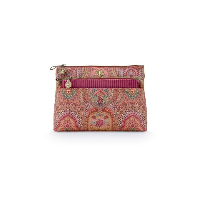 Pip Studio Caryn Cosmetic Bags Combi Jabali Red 26x7.5x18cm/22x1x13cm