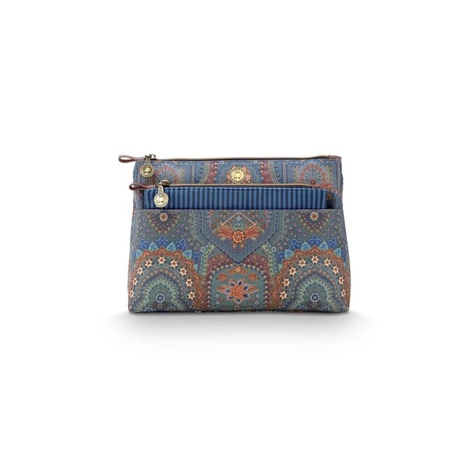 Pip Studio Caryn Cosmetic Bags Combi Jabali Blue 26x7.5x18cm/22x1x13cm
