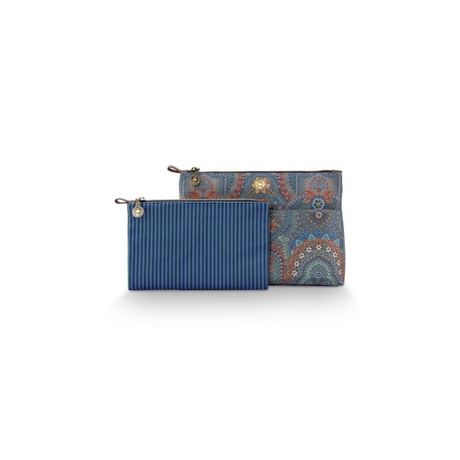 Pip Studio Caryn Cosmetic Bags Combi Jabali Blue 26x7.5x18cm/22x1x13cm
