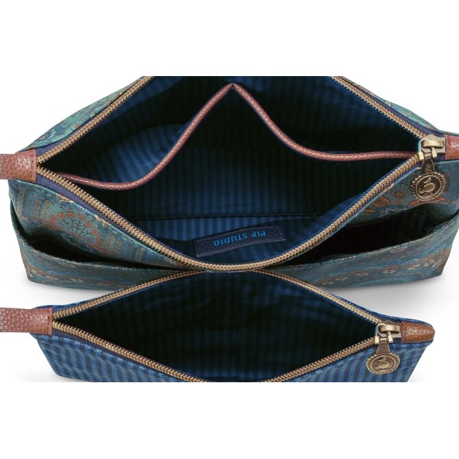 Pip Studio Caryn Cosmetic Bags Combi Jabali Blue 26x7.5x18cm/22x1x13cm