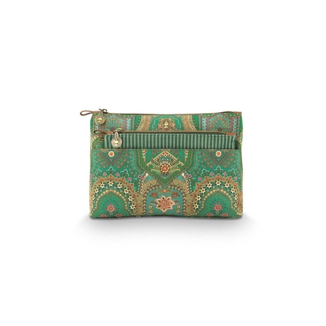 Pip Studio Caryn Cosmetic Bags Combi Jabali Green 26x7.5x18cm/22x1x13cm