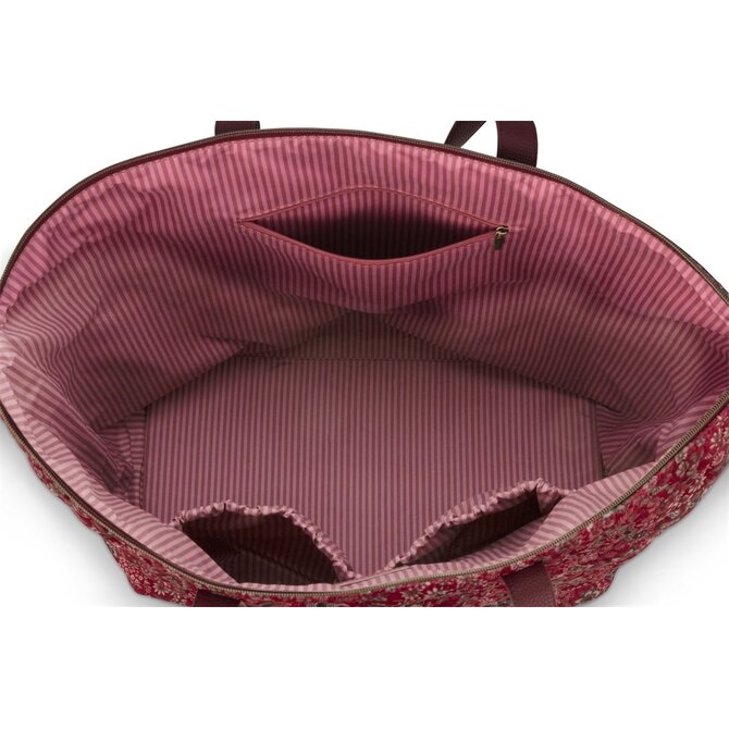 Pip Studio Tilda Tote Bag Large Quilted Daisy Dreams Red 66x20x44cm