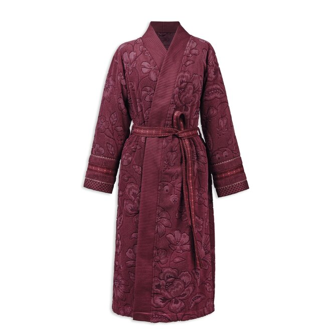 Pip Studio  Jasmin Jacquard Bathrobe Donker roze S