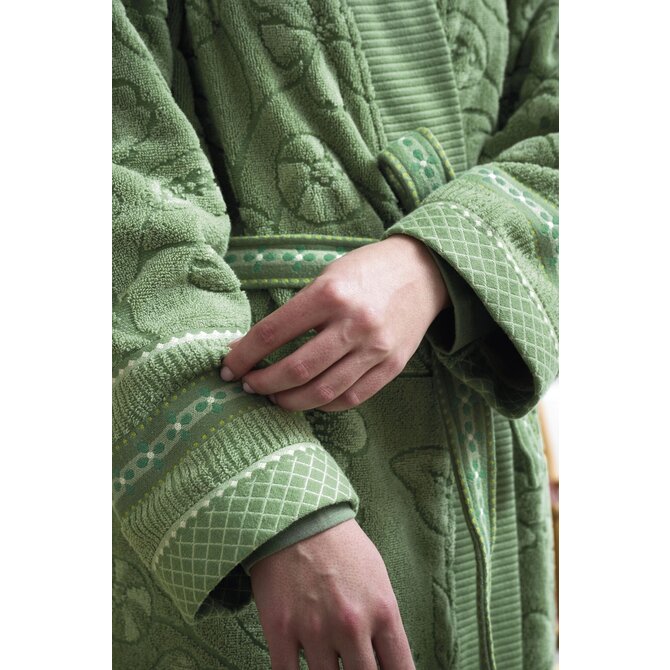 Pip Studio  Jasmin Jacquard Bathrobe Groen XXL