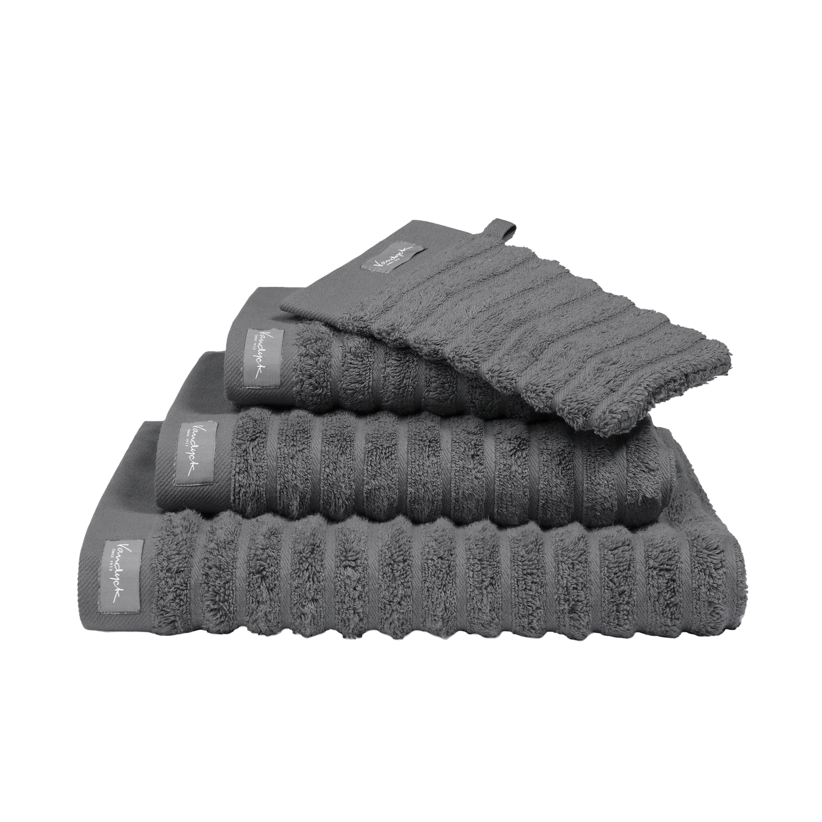 Vandyck Vandyck Home Towel Wave washandje 16x22 Dark Grey