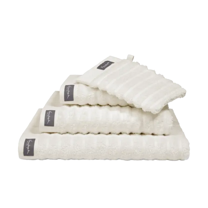 Vandyck Home Towel Wave washandje 16x22 Cream Tan