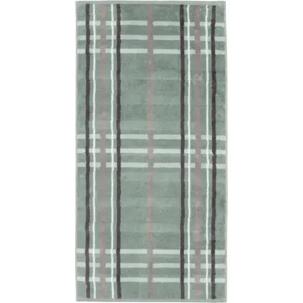 Cawö Noblesse Check Handdoek 50x100 nordic green