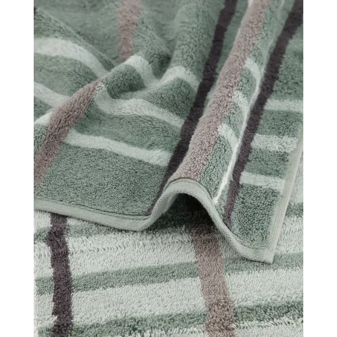 Cawö Noblesse Check Handdoek 50x100 nordic green