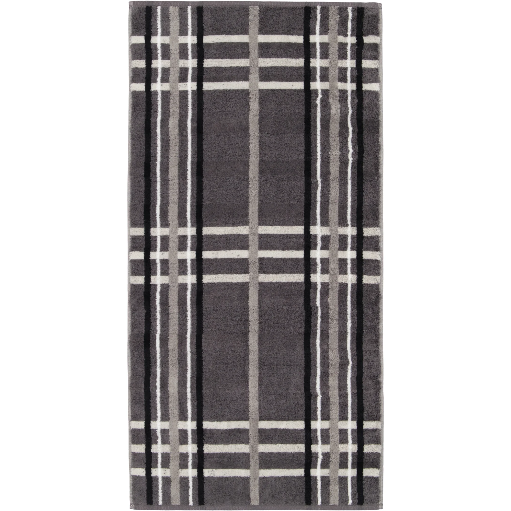 Cawö Cawö Noblesse Check Handdoek 50x100 anthrazit