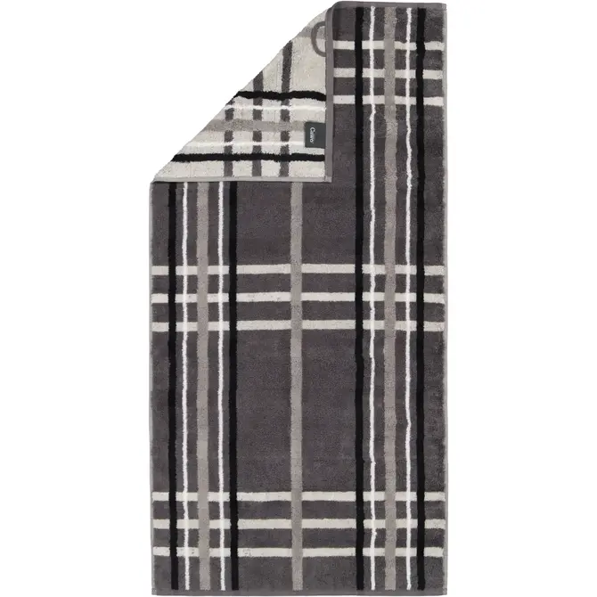 Cawö Noblesse Check Badlaken 80x150 anthrazit