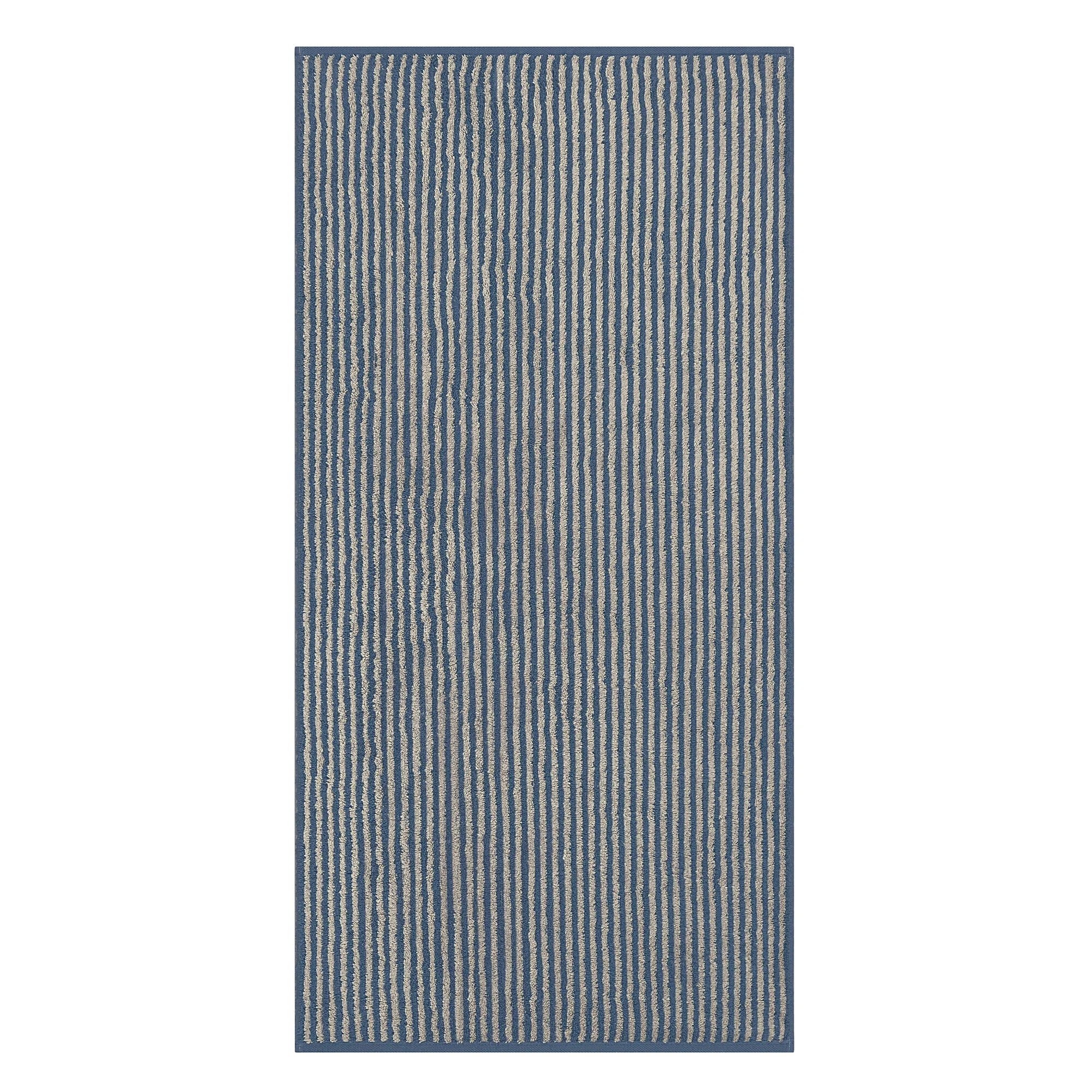 Cawö Cawö Two-Tone Stripe Handdoek 50x100 nachtblau