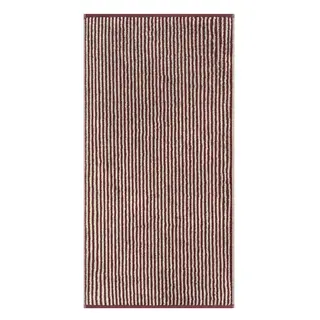 Cawö Two-Tone Stripe Handdoek 50x100 bordeaux