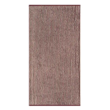 Cawö Two-Tone Stripe Badlaken 80x150 bordeaux