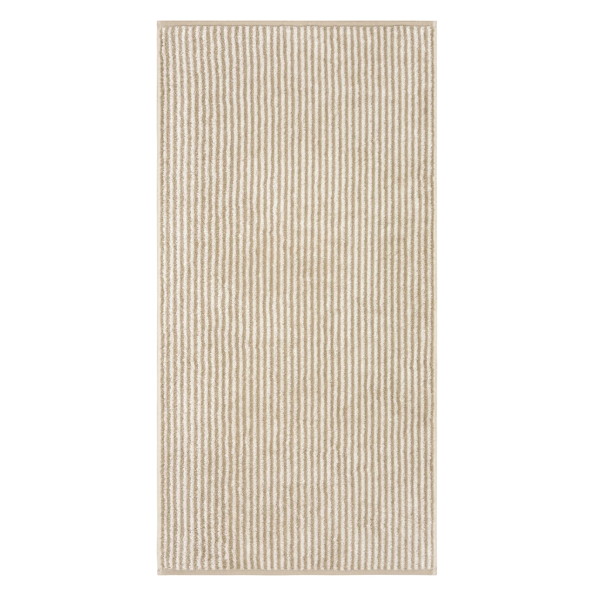 Cawö Cawö Two-Tone Stripe Handdoek 50x100 sand