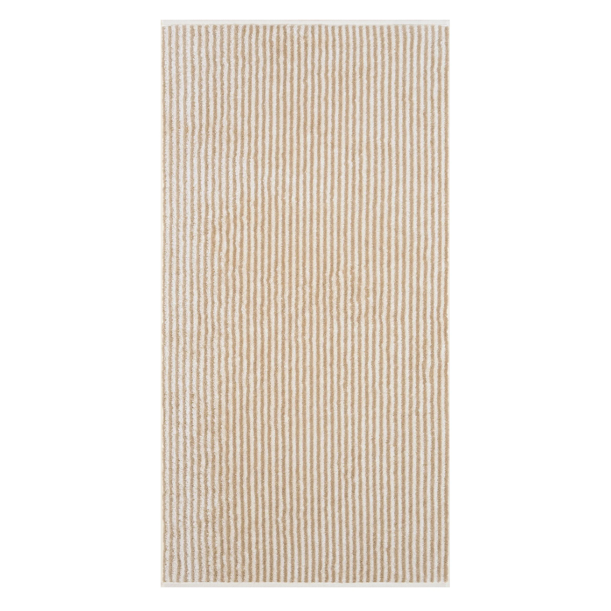 Cawö Cawö Two-Tone Stripe Handdoek 50x100 natur
