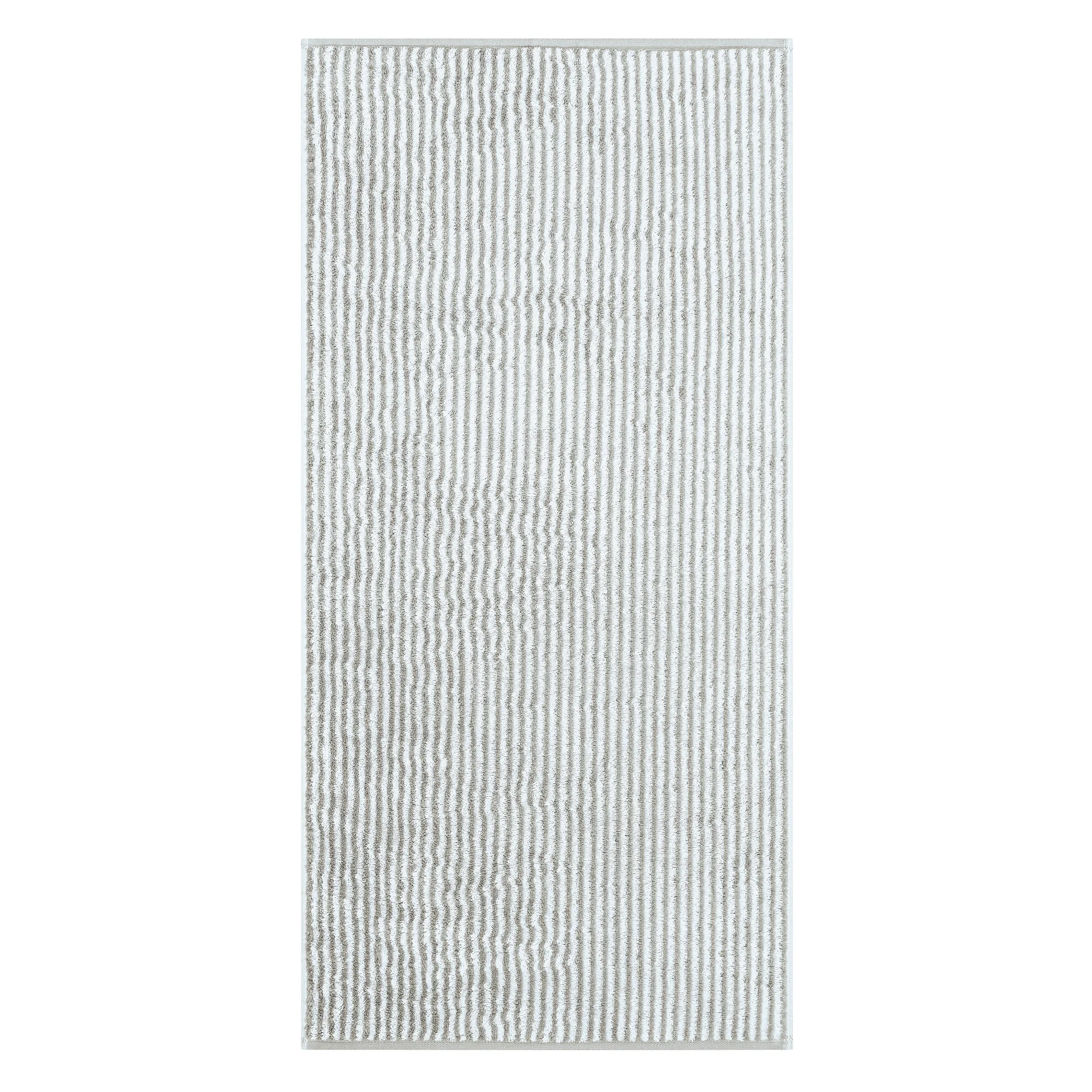 Cawö Cawö Two-Tone Stripe Handdoek 50x100 platin