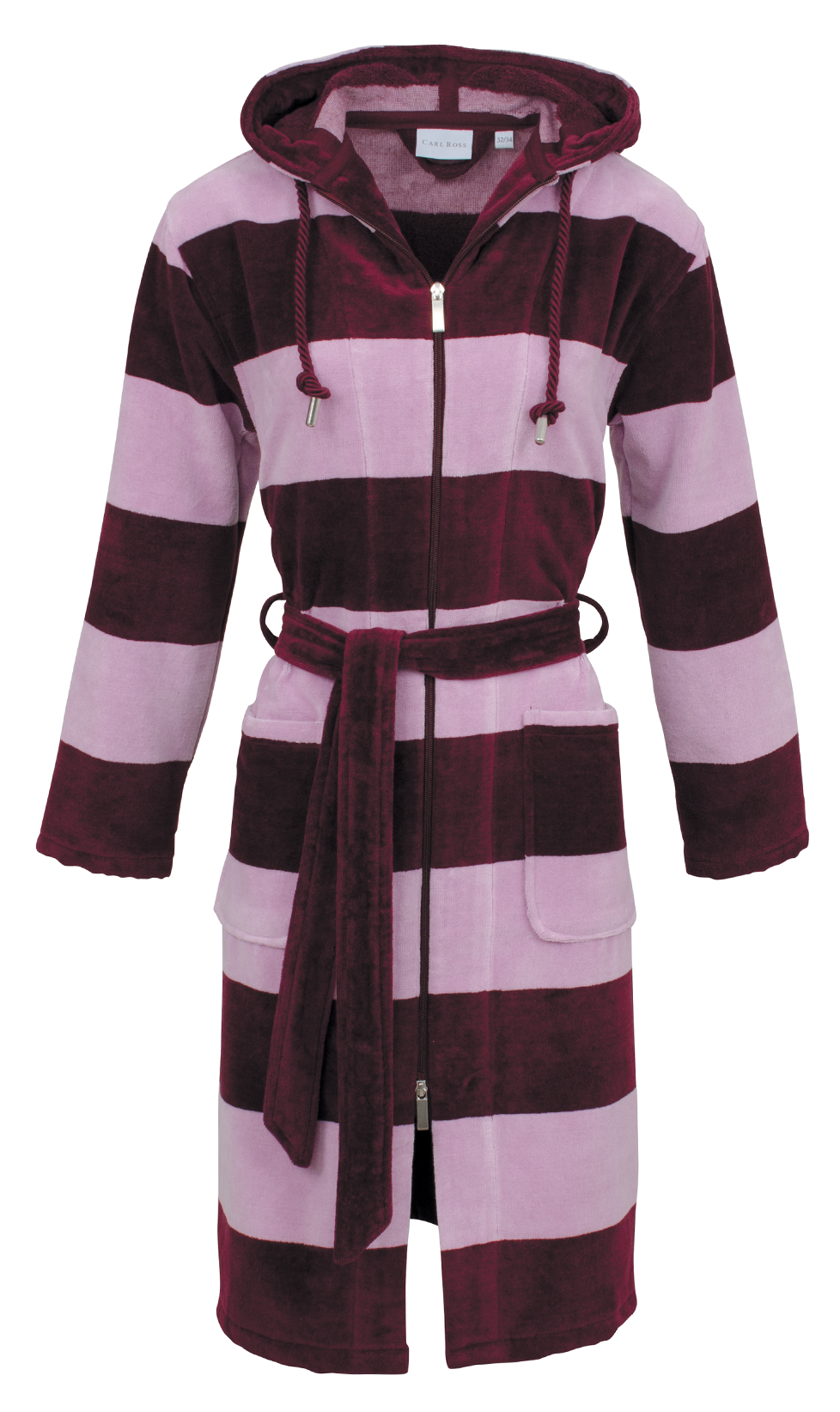 Carl Ross Carl Ross Dames Badjas met capuchon 606410 burgundy/rose quartz 44/46