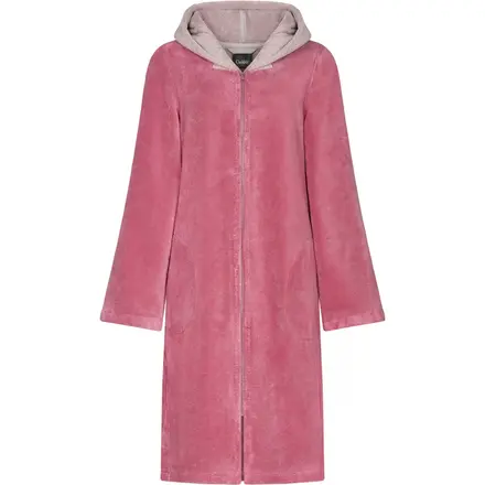 Cawo Dames Badjas met Capuchon en Ritssluiting 841 beere 40/42