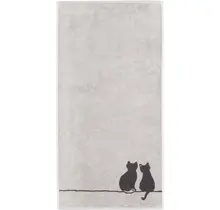 Cawö Cute Cats Gastendoekje 30x50 platin/basalt
