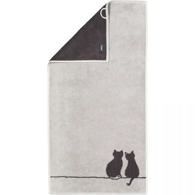 Cawö Cute Cats Gastendoekje 30x50 platin/basalt Cawö Cute Cats Gastendoekje 30x50 platin/basalt