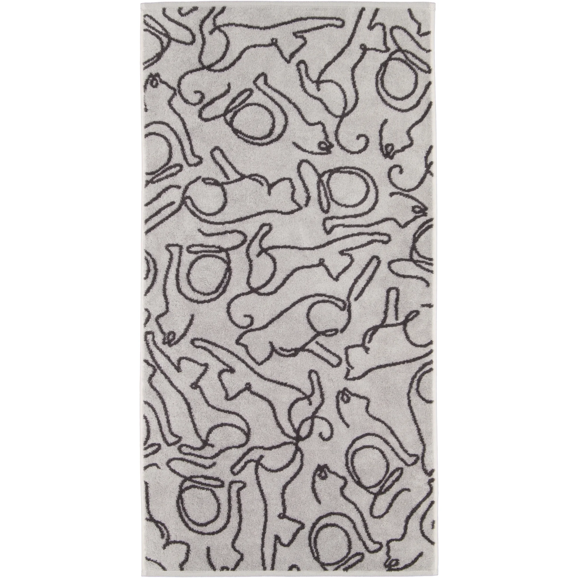 Cawö Cawö Cute Cats 6264 Handdoek 50x100 platin/basalt