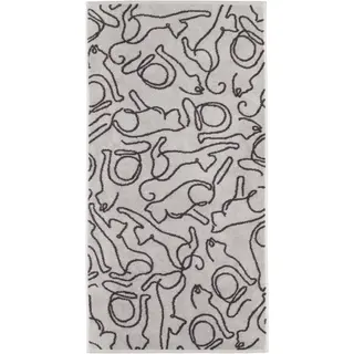 Cawö Cute Cats 6264 Badlaken 80x150 platin/basalt
