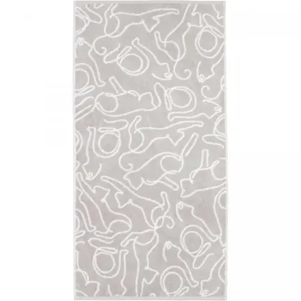 Cawö Cute Cats 6264 Handdoek 50x100 platin/wit